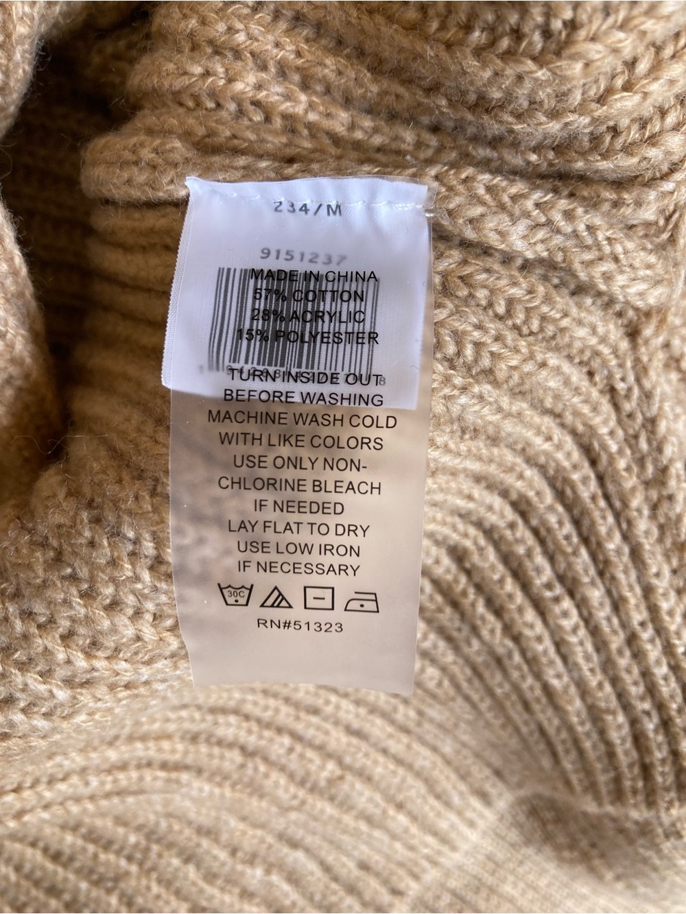 Vince Camuto  Knit Sweater with Collar size Medium Camel - Picture 6 of 9